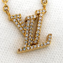 ルイヴィトン LOUIS VUITTON LV アイコニック M00596 ゴールド GP ストラス ラインストーン ネックレス ロゴ モノグラムフラワー LVイニシャル LVサークル