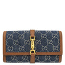 グッチ GUCCI ジャッキー1961 チェーン付き ウォレット 652681 ブルー×ブラウン レザー GGジャガードデニム チェーンウォレット ゴールド金具 デニム ショルダー