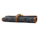 グッチ GUCCI ジャッキー1961 チェーン付き ウォレット 652681 ブルー×ブラウン レザー GGジャガードデニム チェーンウォレット ゴールド金具 デニム ショルダー