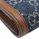 グッチ GUCCI ジャッキー1961 チェーン付き ウォレット 652681 ブルー×ブラウン レザー GGジャガードデニム チェーンウォレット ゴールド金具 デニム ショルダー