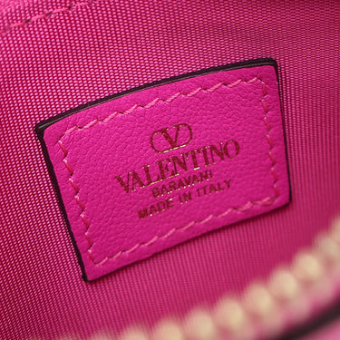ヴァレンティノ VALENTINO ロックスタッズ カードケース 4W2P0T35ZKZ ピンク レザー カードケース ゴールド金具 フラグメントケース コインケース