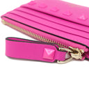 ヴァレンティノ VALENTINO ロックスタッズ カードケース 4W2P0T35ZKZ ピンク レザー カードケース ゴールド金具 フラグメントケース コインケース