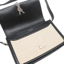 イヴ・サンローラン Yves Saint Laurent ソルフェリーノ キャンバス ショルダー ベージュ×ブラック キャンバス レザー ショルダーバッグ シルバー金具 YSL ロゴプレート