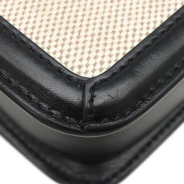 イヴ・サンローラン Yves Saint Laurent ソルフェリーノ キャンバス ショルダー ベージュ×ブラック キャンバス レザー ショルダーバッグ シルバー金具 YSL ロゴプレート