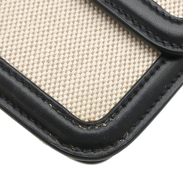 イヴ・サンローラン Yves Saint Laurent ソルフェリーノ キャンバス ショルダー ベージュ×ブラック キャンバス レザー ショルダーバッグ シルバー金具 YSL ロゴプレート