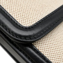 イヴ・サンローラン Yves Saint Laurent ソルフェリーノ キャンバス ショルダー ベージュ×ブラック キャンバス レザー ショルダーバッグ シルバー金具 YSL ロゴプレート