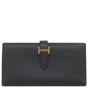 エルメス HERMES ベアンスフレ ブラック ヴォーエプソン 長財布 ゴールド金具 黒 二つ折り財布