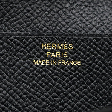 エルメス HERMES ベアンスフレ ブラック ヴォーエプソン 長財布 ゴールド金具 黒 二つ折り財布