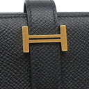 エルメス HERMES ベアンスフレ ブラック ヴォーエプソン 長財布 ゴールド金具 黒 二つ折り財布