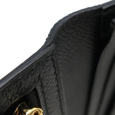 エルメス HERMES ベアンスフレ ブラック ヴォーエプソン 長財布 ゴールド金具 黒 二つ折り財布