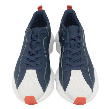 エルメス HERMES アンヴォル H221894Z ネイビー×オレンジ キャンバス スウェード #43.5 スニーカー Envol 紺 橙 白 ソルド品