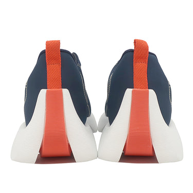 エルメス HERMES アンヴォル H221894Z ネイビー×オレンジ キャンバス スウェード #43.5 スニーカー Envol 紺 橙 白 ソルド品