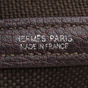 エルメス HERMES ガーデンパーティーTPM ブラウン×ホワイト トワルソーアッシュ レザー トートバッグ シルバー金具 茶 白 Ｈロゴ