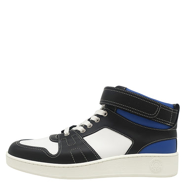 エルメス HERMES クルー ド セル フリースタイル H222915Z ブラックXホワイトXブルー レザー #40.5 スニーカー 黒 白 青 ハイカット
