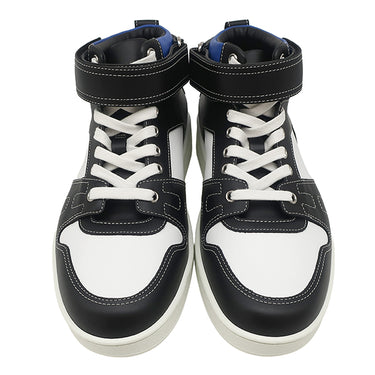エルメス HERMES クルー ド セル フリースタイル H222915Z ブラックXホワイトXブルー レザー #40.5 スニーカー 黒 白 青 ハイカット