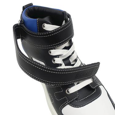 エルメス HERMES クルー ド セル フリースタイル H222915Z ブラックXホワイトXブルー レザー #40.5 スニーカー 黒 白 青 ハイカット