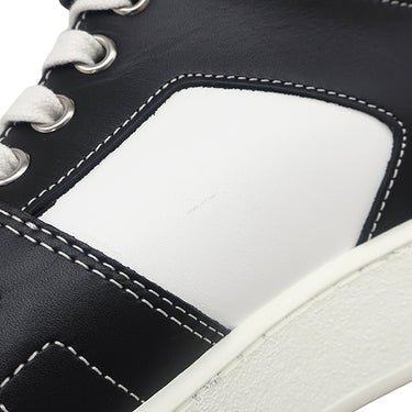 エルメス HERMES クルー ド セル フリースタイル H222915Z ブラックXホワイトXブルー レザー #40.5 スニーカー 黒 白 青 ハイカット