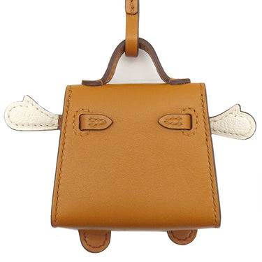 エルメス HERMES ビジュードサック ケリードール ナチュラルサブレ×オレンジ×ナタ×ブリック レザー タデラクト バッグチャーム シルバー金具 茶