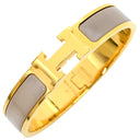エルメス HERMES クリックH PM グレージュ×ゴールド GP エナメル ブレスレット ゴールド金具 Hブレス クリッククラック