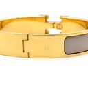 エルメス HERMES クリックH PM グレージュ×ゴールド GP エナメル ブレスレット ゴールド金具 Hブレス クリッククラック