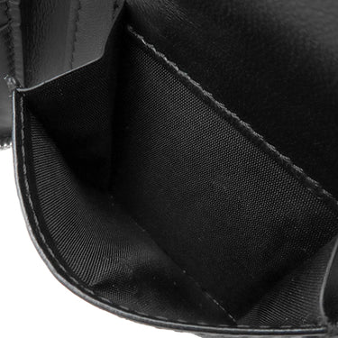 ジバンシイ GIVENCHY ヴォワイユー ネックストラップ カードホルダー BK60F6K1Y1 001 ブラック グレインカーフレザー 二つ折り財布 シルバー金具 コンパクト