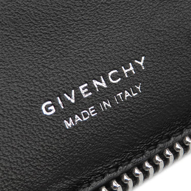 ジバンシイ GIVENCHY ヴォワイユー ネックストラップ カードホルダー BK60F6K1Y1 001 ブラック グレインカーフレザー 二つ折り財布 シルバー金具 コンパクト