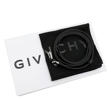 ジバンシイ GIVENCHY ヴォワイユー ネックストラップ カードホルダー BK60F6K1Y1 001 ブラック グレインカーフレザー 二つ折り財布 シルバー金具 コンパクト