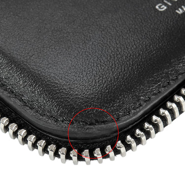 ジバンシイ GIVENCHY ヴォワイユー ネックストラップ カードホルダー BK60F6K1Y1 001 ブラック グレインカーフレザー 二つ折り財布 シルバー金具 コンパクト