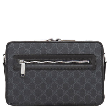 グッチ GUCCI GG ミディアム クロスボディバッグ 822072 ブラック GGスプリームキャンバス ショルダーバッグ シルバー金具 黒 ショルダー