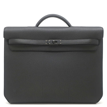 エルメス HERMES ケリーデペッシュ 36 モノクローム ブラック トゴ ブリーフケース マットブラック金具 ビジネスバッグ ソーブラック 2023年製