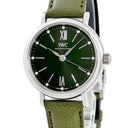 腕時計 IWC IWC ポートフィノ オートマティック 34 IW357405 自動巻き メンズ レディース 純正ダイヤ 緑 グリーン バー ローマン