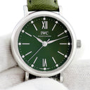 腕時計 IWC IWC ポートフィノ オートマティック 34 IW357405 自動巻き メンズ レディース 純正ダイヤ 緑 グリーン バー ローマン