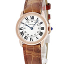 腕時計 カルティエ Cartier ロンド ソロ ドゥ カルティエ SM W6701007 クオーツ レディース K18RG×SS コンビ ローマン 青針