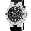 腕時計 ブルガリ BVLGARI ディアゴノ スクーバ 200m クロノグラフ SCB38S 自動巻き メンズ ブラック 黒 逆回転防止ベゼル