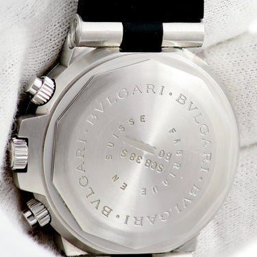 腕時計 ブルガリ BVLGARI ディアゴノ スクーバ 200m クロノグラフ SCB38S 自動巻き メンズ ブラック 黒 逆回転防止ベゼル