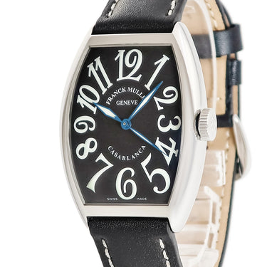 腕時計 フランクミュラー FRANCK MULLER カサブランカ 5850CASA 自動巻き メンズ ブラック 黒 青針 トノー トノウ ビザン数字