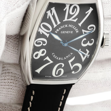 腕時計 フランクミュラー FRANCK MULLER カサブランカ 5850CASA 自動巻き メンズ ブラック 黒 青針 トノー トノウ ビザン数字