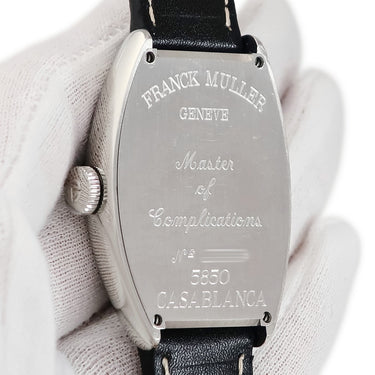腕時計 フランクミュラー FRANCK MULLER カサブランカ 5850CASA 自動巻き メンズ ブラック 黒 青針 トノー トノウ ビザン数字