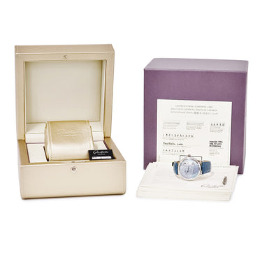 腕時計 グラスヒュッテ オリジナル GLASHUTTE ORIGINAL パノマティック ルナ 1-90-12-03-12-02 自動巻き メンズ 新品同様 純正ダイヤ 青 シェル