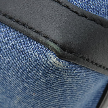 ヴァレンティノ VALENTINO VLTN ロゴ 2Y2B0B78 ブルー×ブラック デニム レザー 2WAYバッグ シルバー金具 青 黒 ショルダー トート スタッズ