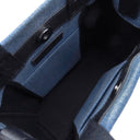 ヴァレンティノ VALENTINO VLTN ロゴ 2Y2B0B78 ブルー×ブラック デニム レザー 2WAYバッグ シルバー金具 青 黒 ショルダー トート スタッズ