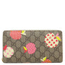 グッチ GUCCI レ ポム ジップアラウンド ウォレット 663924 ベージュ×ホワイト×レッド×ピンク GGスプリームキャンバス レザー 長財布 ゴールド金具 アップル リンゴ