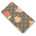グッチ GUCCI レ ポム ジップアラウンド ウォレット 663924 ベージュ×ホワイト×レッド×ピンク GGスプリームキャンバス レザー 長財布 ゴールド金具 アップル リンゴ