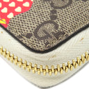グッチ GUCCI レ ポム ジップアラウンド ウォレット 663924 ベージュ×ホワイト×レッド×ピンク GGスプリームキャンバス レザー 長財布 ゴールド金具 アップル リンゴ