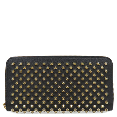 クリスチャンルブタン Christian Louboutin パネトーネ スパイク 1185059 ブラック レザー 長財布 ゴールド金具 黒 ラウンドファスナー スタッズ