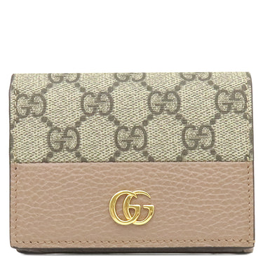 グッチ GUCCI ダブルG バイカラー カードケース ウォレット 658610 ベージュ GGスプリームキャンバス レザー 二つ折り財布 ゴールド金具