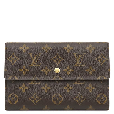 ルイヴィトン LOUIS VUITTON ポシェット パスポール M60135 モノグラム モノグラムキャンバス 長財布 ゴールド金具 茶 三つ折り