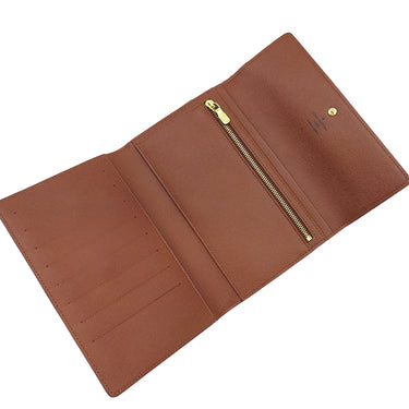 ルイヴィトン LOUIS VUITTON ポシェット パスポール M60135 モノグラム モノグラムキャンバス 長財布 ゴールド金具 茶 三つ折り