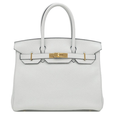 エルメス HERMES バーキン30 ブルーペール トリヨンクレマンス ハンドバッグ ゴールド金具 水色