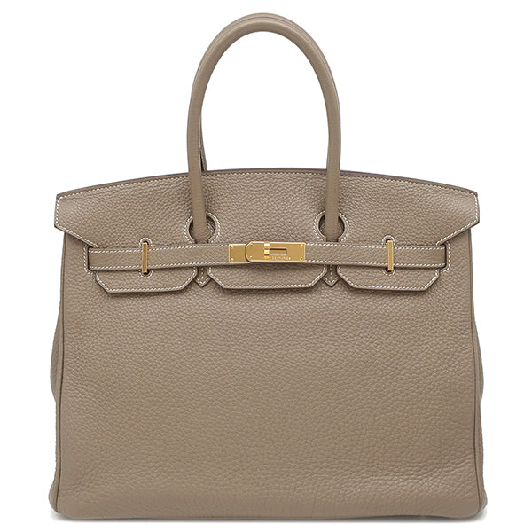 エルメス HERMES バーキン30 エトゥープ トゴ ハンドバッグ ゴールド